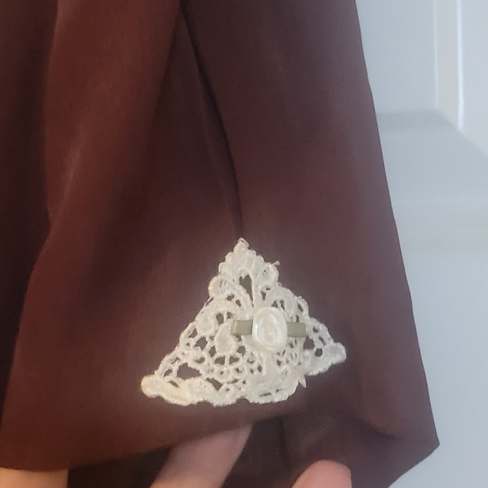 Vintage Just Choon Dress Size 11, Brown, Button Front, Lace Up Back, No Belt - Picture 5 of 7